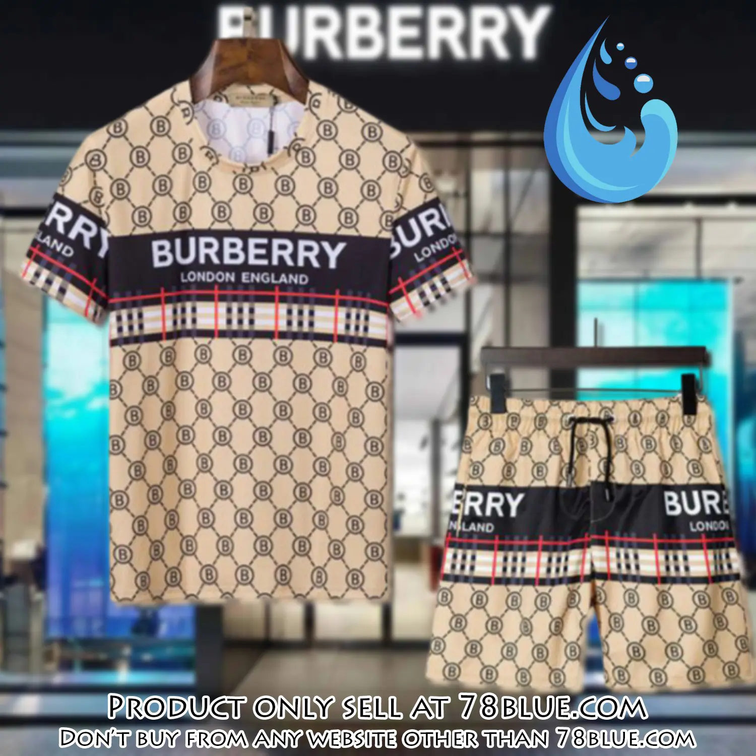 Burberry combo unisex tshirt & short limited luxury outfit cts1040 78b0941844
